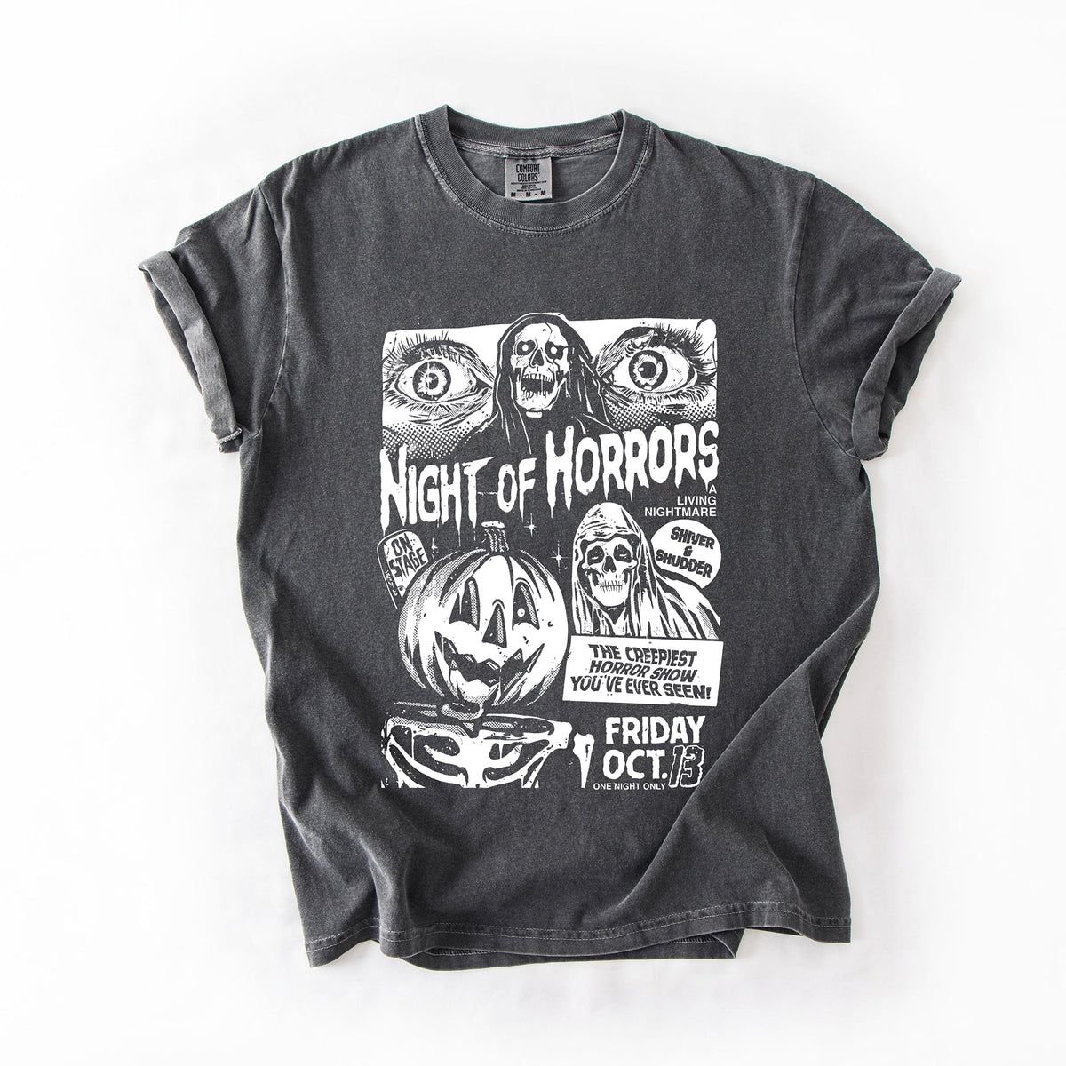 Night Of Horrors Halloween Spooky Scary Witch Midnight Monster Mash Edition Comfort Colors Tee