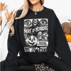 Night Of Horrors Halloween Spooky Witch Scary Ghosts Black Cat Haunting Illustration Sweatshirt
