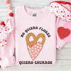 No Quiero Flores Valentine Sweatshirt - Cute Churros Valentine Day's Sweater