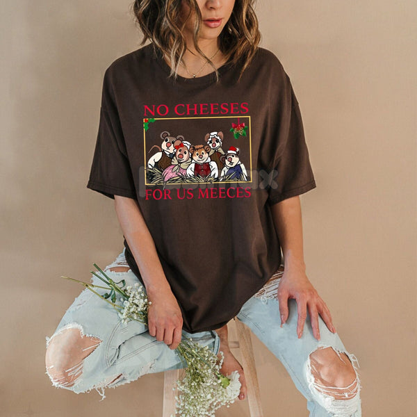 "No Cheeses For Us Meeces" Christmas Shirt - Funny Holiday Carol Inspired Design, Nostalgic Party Tee