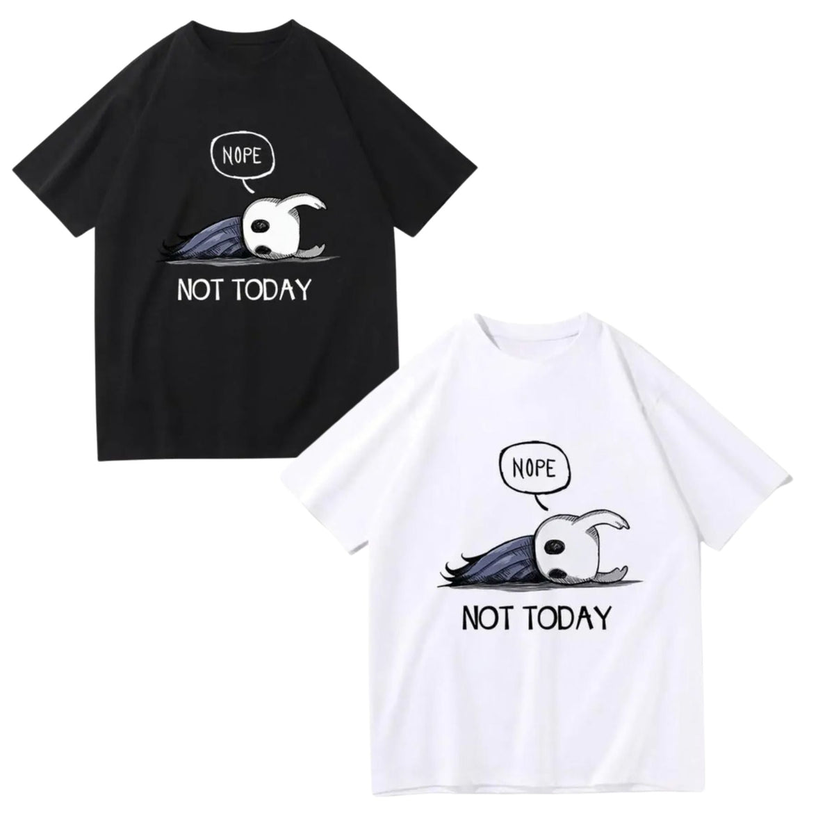 "Nope Not Today" Hollow Knight T-Shirt – Harajuku Aesthetic Vintage Streetwear