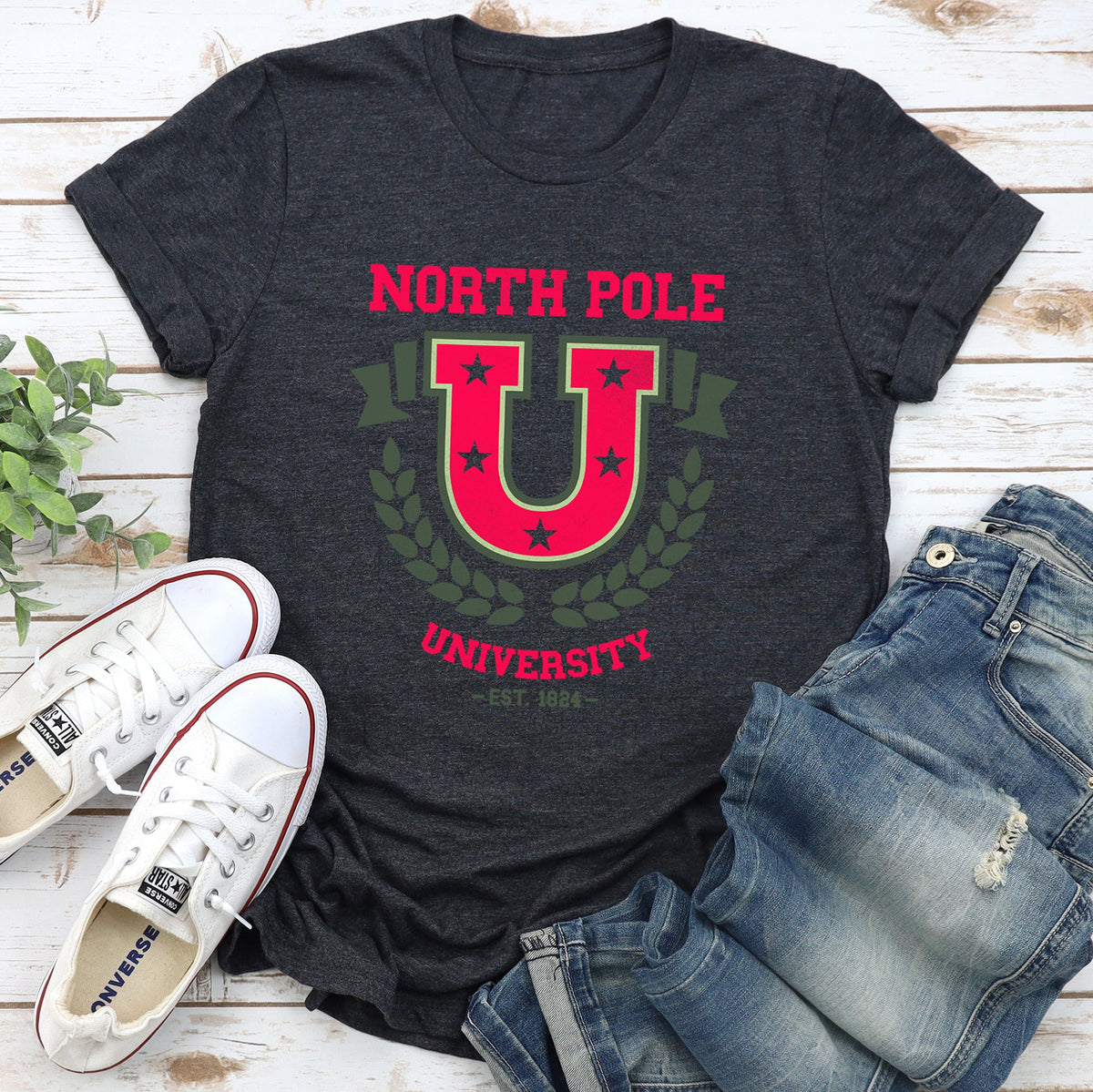 North Pole University Retro Vintage Classic Super Soft Limited Edition Graphic Tee