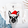 Norwegian Elkhound Santa Claus Christmas Dog Lover Portrait Artwork Holiday Design Sweatshirt