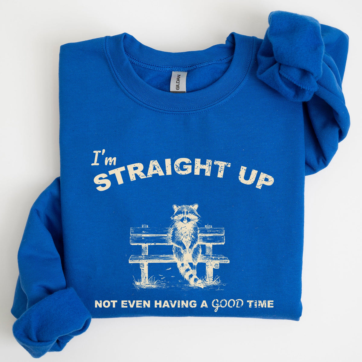 Not Having A Good Time Raccoon Meme Expression Of Internet Humor Edition Sweatshirt
