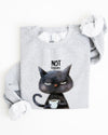 Not Today Cat Grumpy Coffee Meme Cozy Cat Lover Quote Pop Culture Graphic Sweatshirt