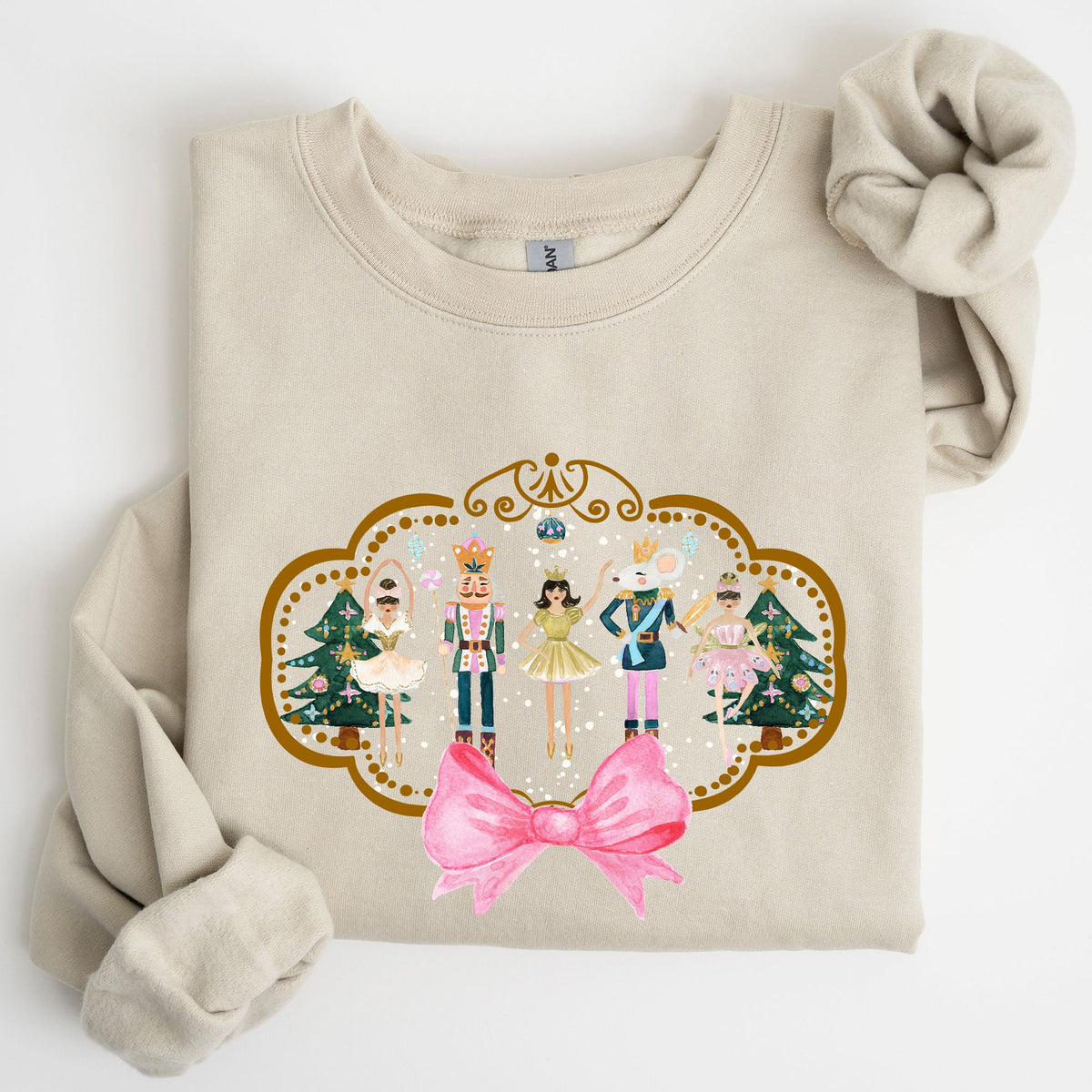 Nutcracker Christmas Bow Sugar Plum Fairy Noel Santa Winter Ballerina Xmas Ballet Sweatshirt