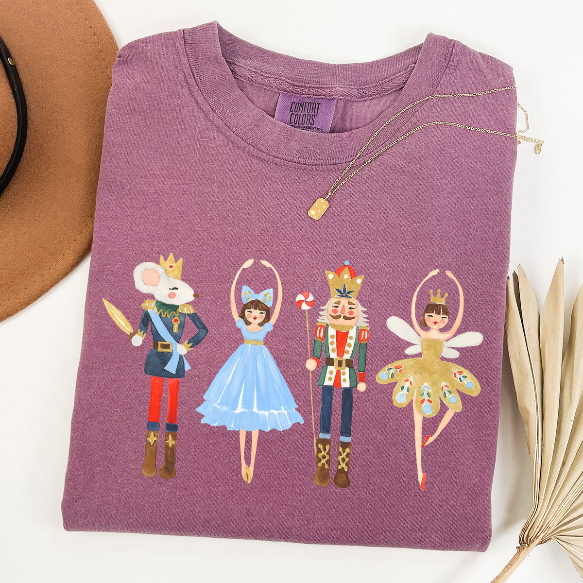 Nutcracker Christmas Sugar Plum Fairy Noel Santa Winter Ballerina Xmas Ballet Comfort Colors Tee