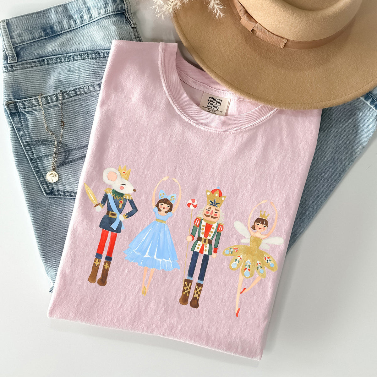 Nutcracker Christmas Sugar Plum Fairy Noel Santa Winter Ballerina Xmas Ballet Comfort Colors Tee