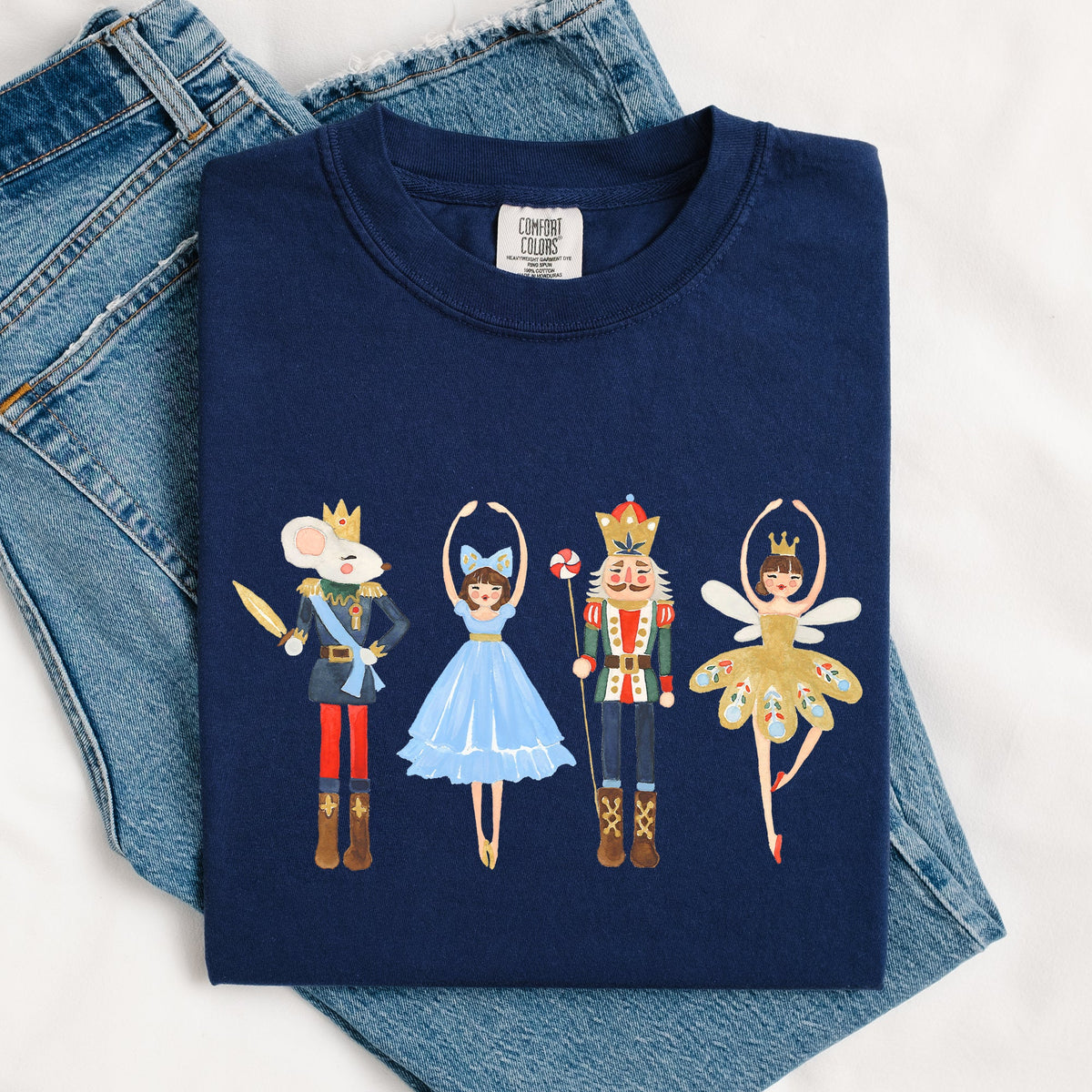 Nutcracker Christmas Sugar Plum Fairy Noel Santa Winter Ballerina Xmas Ballet Comfort Colors Tee