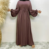 Modest Muslim Stretch Sleeve Front Zipper A-shaped Swing Pendulum Abaya (MA175)
