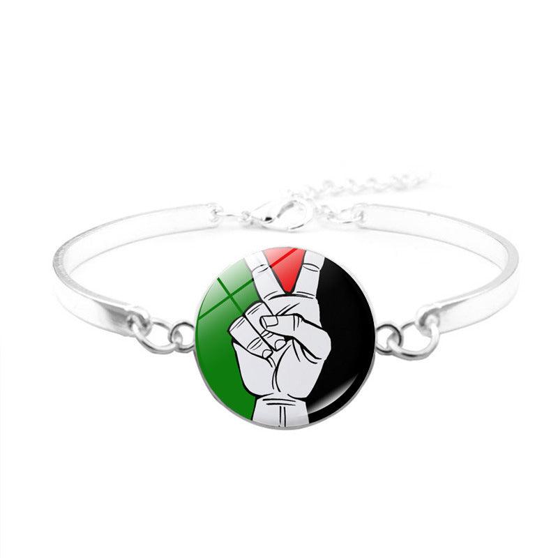 Free Palestine Bracelet | Palestinian Flag Keffiyeh Bracelet (MAC081)