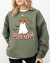 Boo Haw Cowboy Ghost Meme Halloween Spooky Witch Costume Deluxe Edition Premium Soft Cozy Sweatshirt