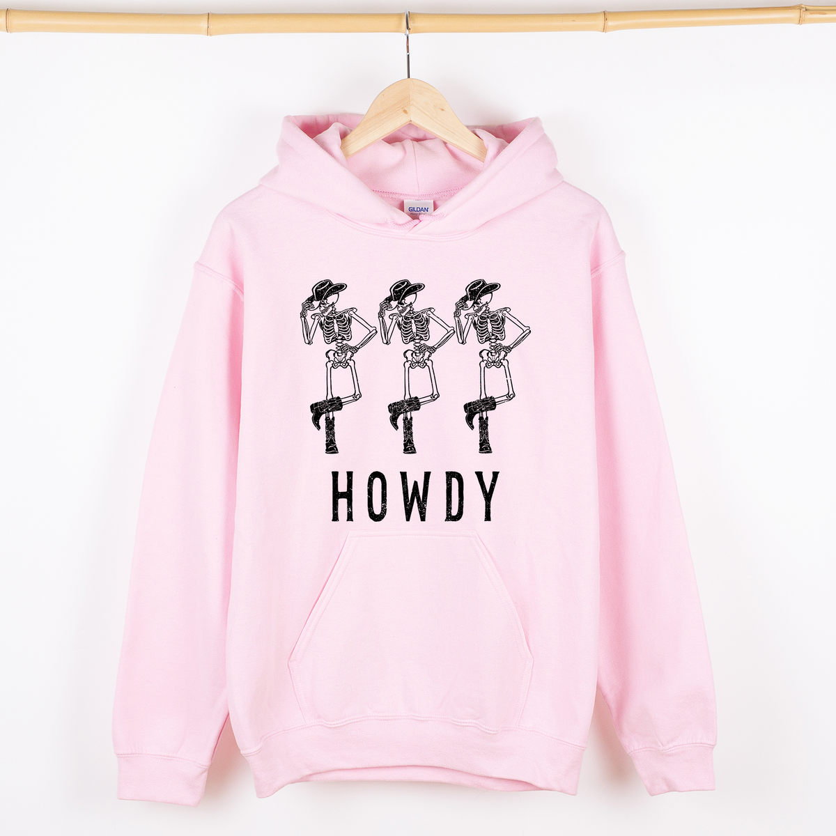 Howdy Skeleton Cowboy Ghost Witch Aesthetic Meme Halloween Spooky Graphic Hoodie