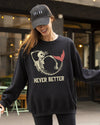 Never Better Mermaid Skeleton Ghost Witch Aesthetic Meme Halloween Spooky Sweatshirt