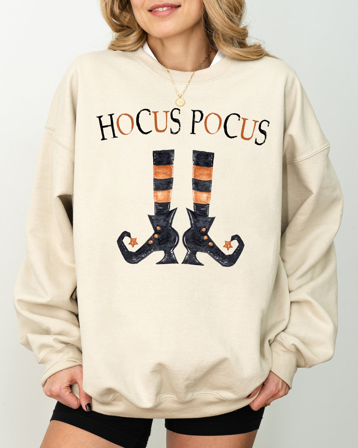 Hocus Pocus Boots Skeleton Witch Halloween Holiday Spooky Meme Costume Sweatshirt