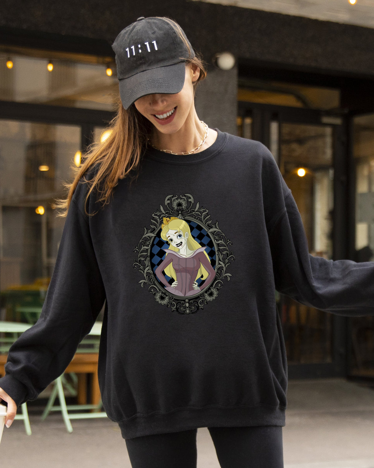 Sleeping Beauty Princess Skeleton Witch Halloween Meme Spooky Costume Sweatshirt