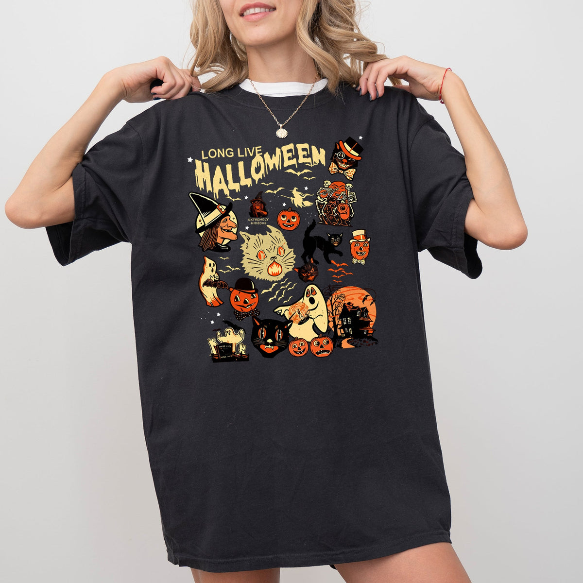 Long Live Halloween Pumpkin Spooky Skeleton Witch Meme Aesthetic Costume Comfort Colors Tee