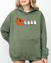Pacman Pumpkin Spooky Skeleton Witch Aesthetic Meme Halloween Costume Graphic Hoodie