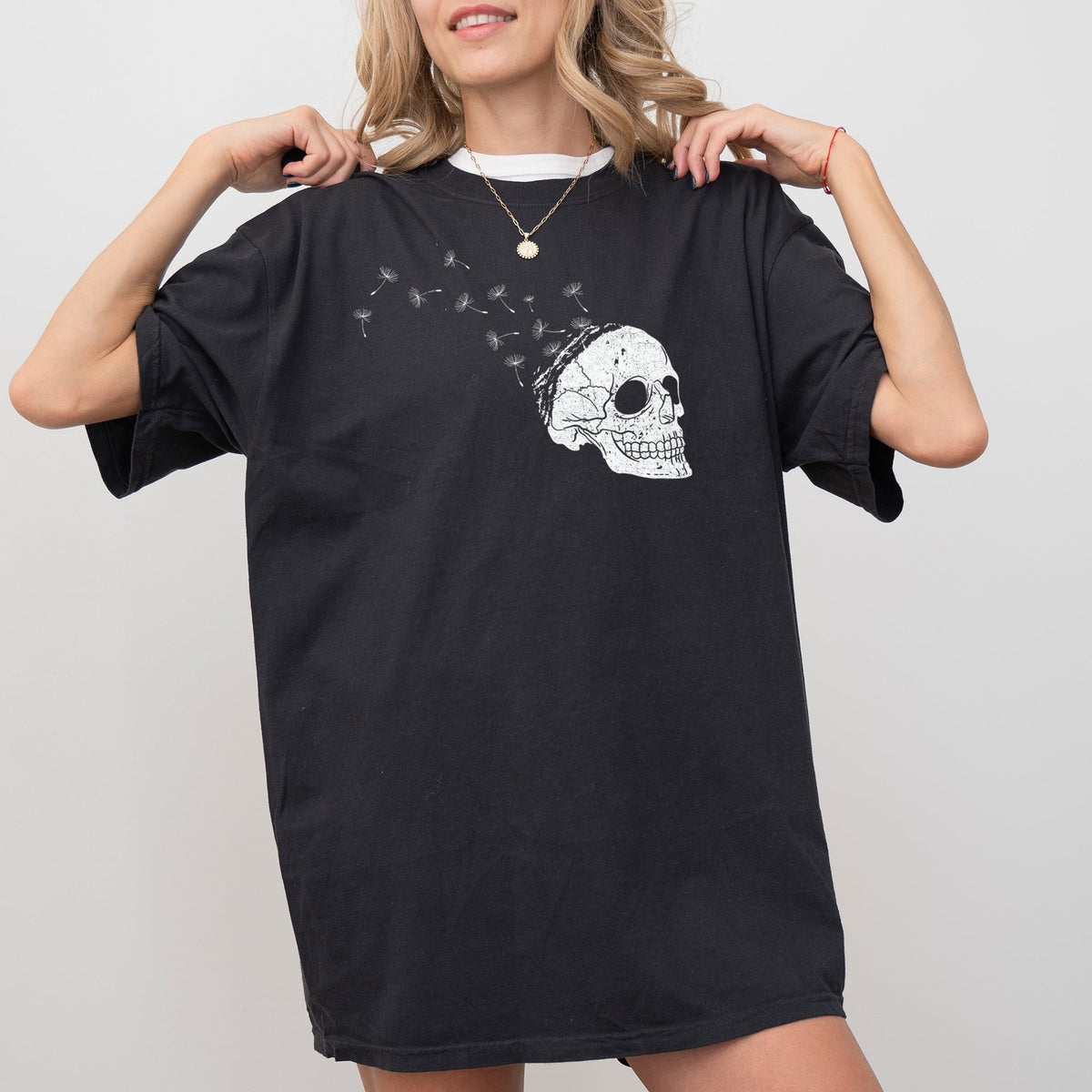 Dandelion Skull Spooky Skeleton Witch Halloween Costume Meme Funny Graphic Comfort Colors Tee