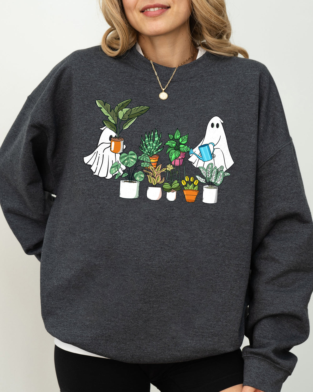Plant Lover Ghost Skeleton Spooky Witch Meme Halloween Costume Limited Edition Sweatshirt