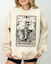 The Overthinker Tarot Skeleton Pumpkin Witch Aesthetic Meme Halloween Sweatshirt