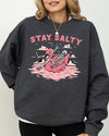 Stay Salty Skeleton Ghost Spooky Witch Aesthetic Meme Halloween Costume Sweatshirt