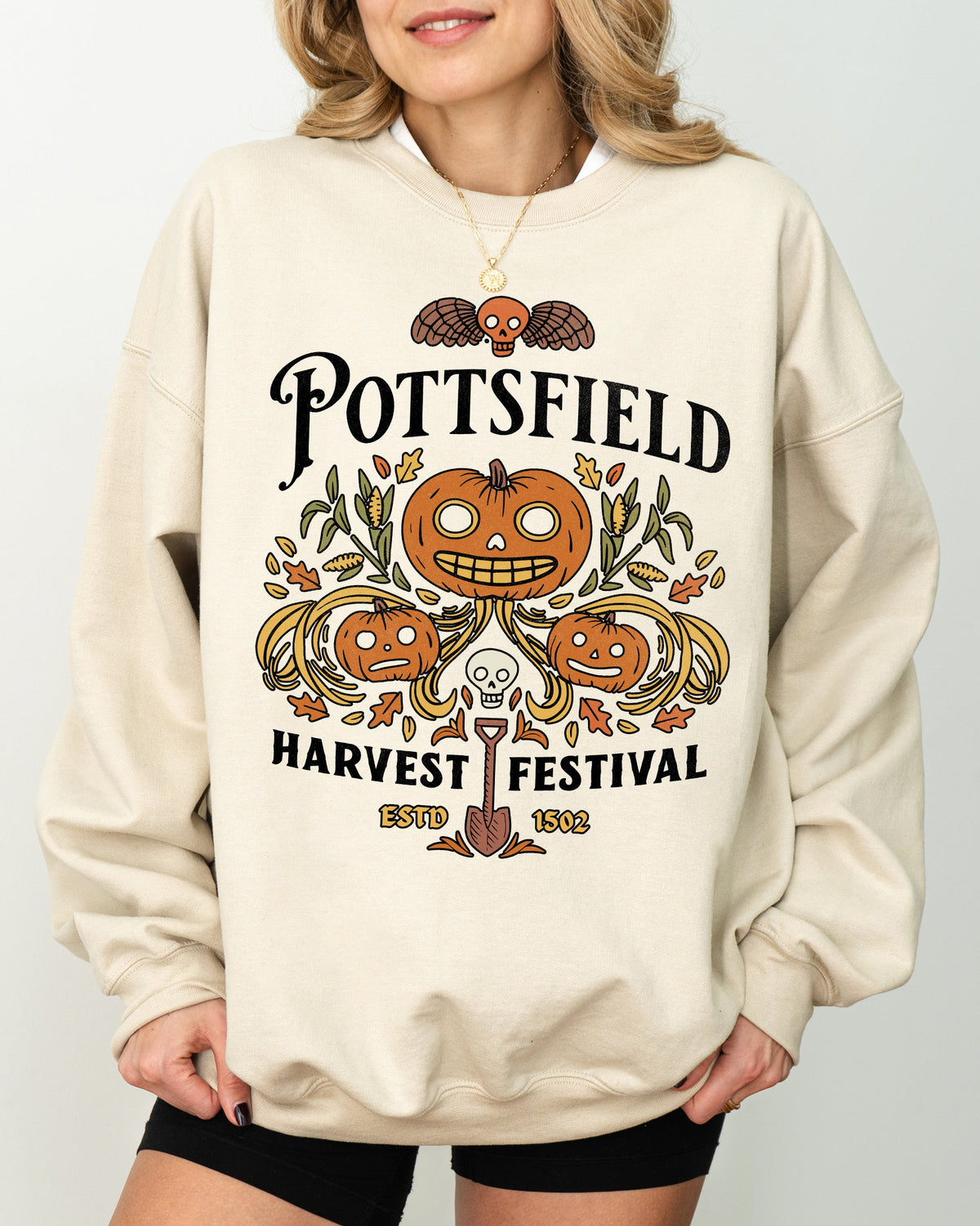 Pottsfield Harvest Festival Spooky Witch Meme Halloween Costume Celebration Theme Sweatshirt