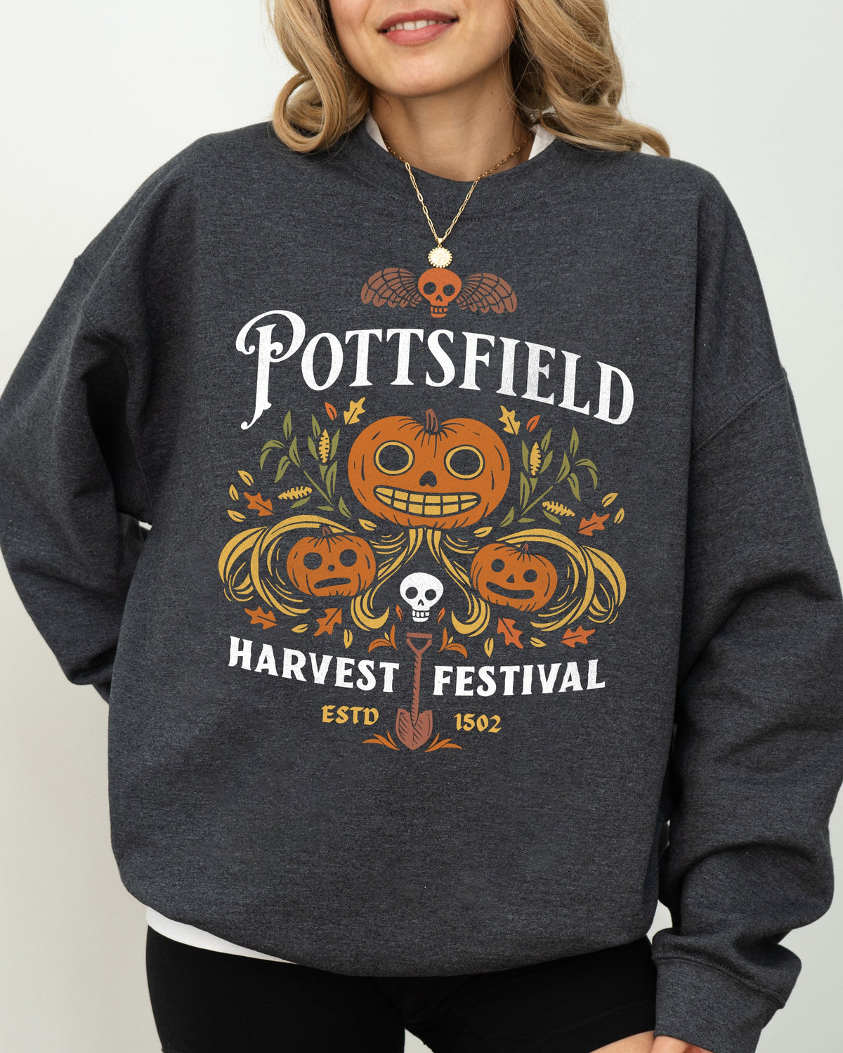 Pottsfield Harvest Festival Spooky Witch Meme Halloween Costume Celebration Theme Sweatshirt