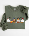 Mini Chickens Witch Skeleton Meme Halloween Aesthetic Funny Spooky Costume Sweatshirt