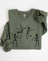 Funny Dancing Skeletons Witch Skull Halloween Meme Costume Graphic Design Sweatshirt