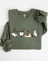 Mini Ghost Cats Farm Witch Skull Halloween Spooky Seasonal Favorite For Halloween Lovers Graphic Sweatshirt