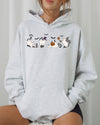 Mini Ghost Cats Across Farm Witch Skull Spooky Halloween Costume Design For Cozy Nighttime Display Hoodie