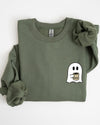 Ghost Coffee Lover Pocket Skeleton Witch Skull Meme Aesthetic Halloween Costume Sweatshirt