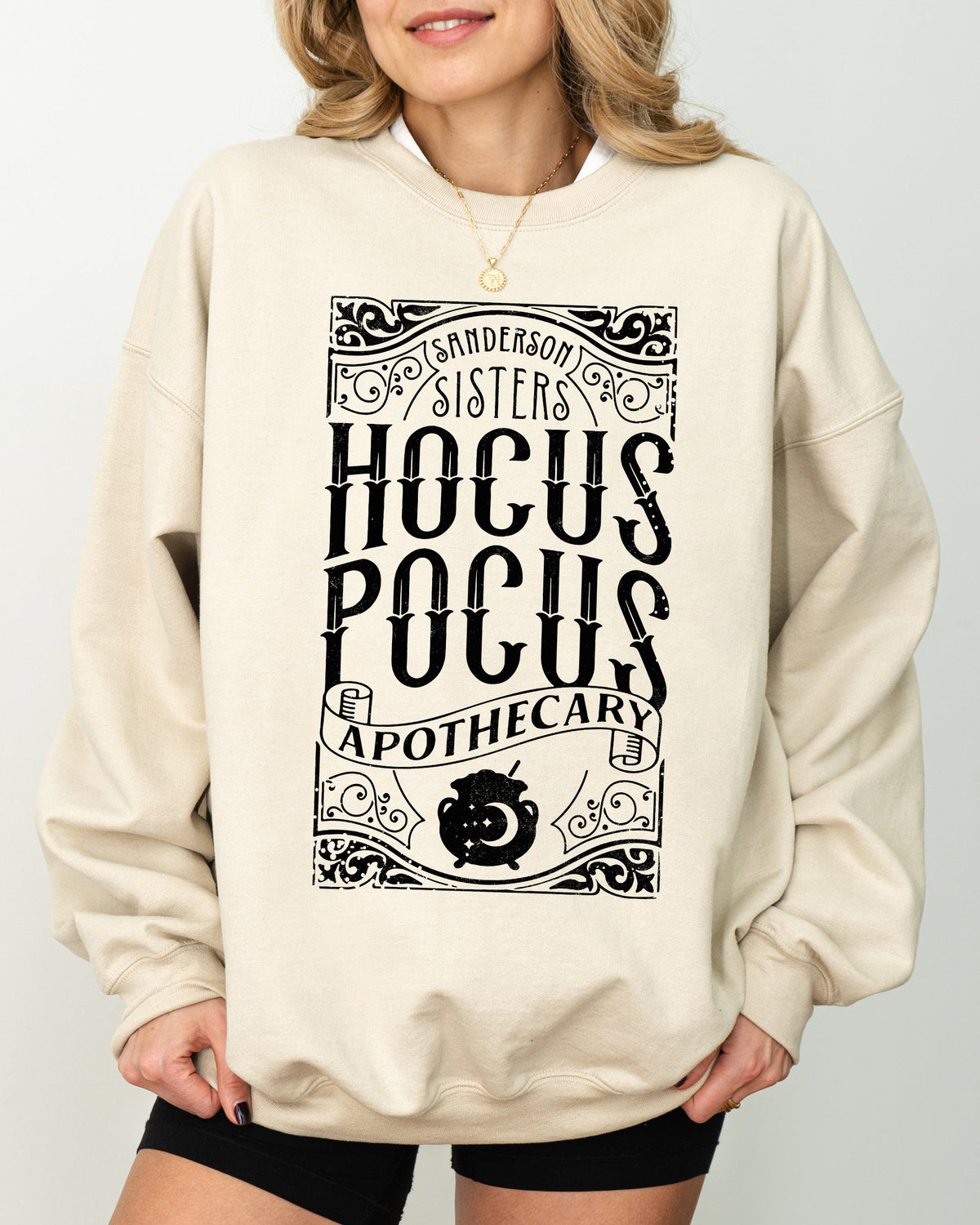 Hocus Pocus Apothecary Skeleton Witch Skull Spooky Halloween Costume Meme Sweatshirt