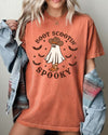 Boot Scootin' Spooky Skeleton Witch Skull Meme Halloween Costume Comfort Colors Tee