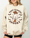 Boot Scootin' Spooky Skeleton Witch Skull Halloween Costume Graphic Sweatshirt Edition