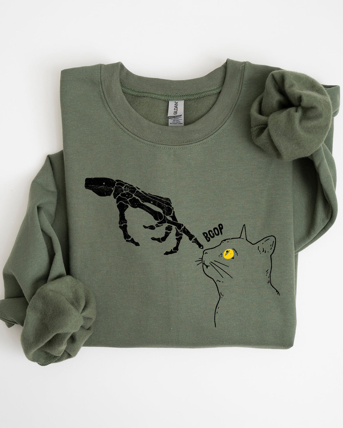Boop Cat Skeleton Ghost Witch Skull Spooky Halloween Costume Collection Sweatshirt