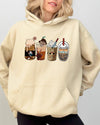 Halloween Coffee Vintage Skeleton Ghost Witch Skull Spooky Aesthetic Meme Hooded Sweatshirt