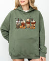 Halloween Coffee Retro Skeleton Ghost Witch Skull Spooky Meme Graphic Hooded Sweatshirt