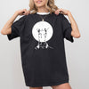 Dancing Skeletons Moon Ghost Witch Skull Spooky Halloween Costume Comfort Colors Tee