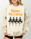 Happy Halloween Dancing Skeletons Ghost Witch Skull Spooky Costume Legend Sweatshirt