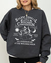 Salem Annual Witches Convention Spooky Skeleton Ghost Witch Skull Meme Halloween Costume Sweatshirt