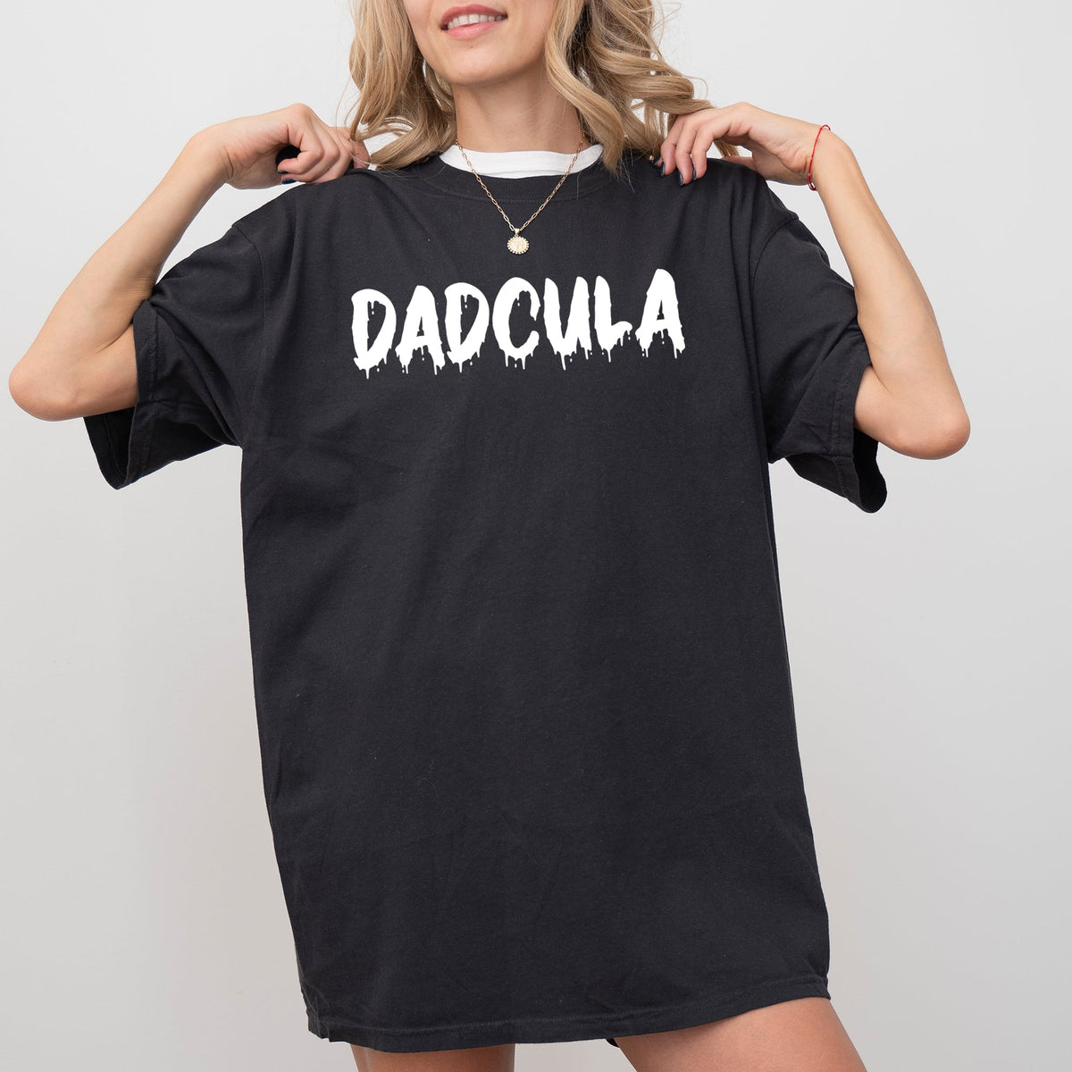 Dadcula Spooky Bat Ghost Witch Skull Halloween Meme Design Iconic Comfort Colors Tee