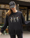 Fall Leaves Dancing Skeletons Ghost Witch Skull Halloween Meme Costume Sweatshirt