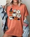 Retro Spooky Faces Halloween Skeleton Witch Skull Meme Aesthetic Comfort Colors Tee