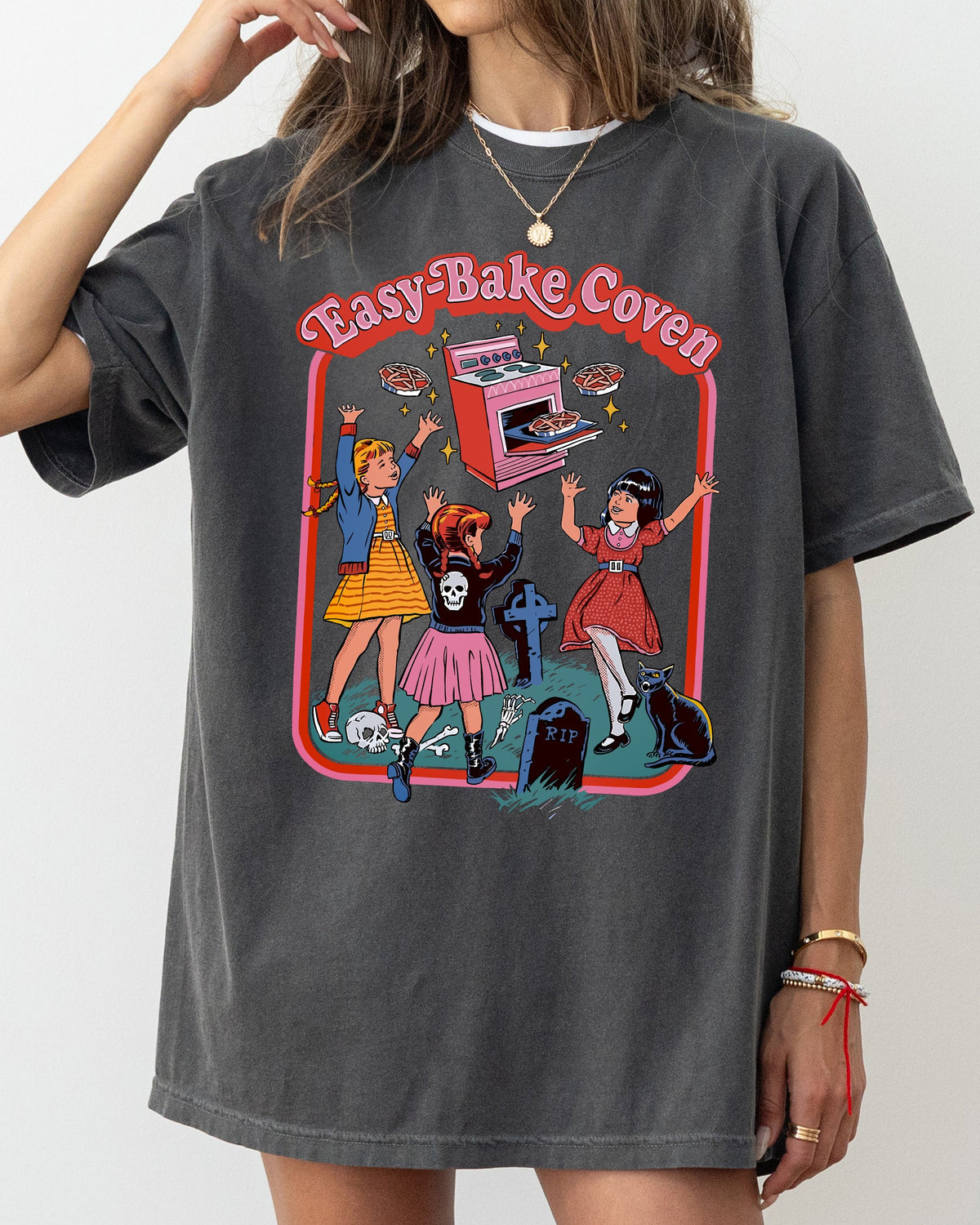 Easy-Bake Coven Ghost Spooky Scary Skeleton Skull Western Witch Aesthetic Meme Halloween Costume Comfort Colors Tee