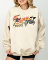Pumpkin Head Sleigh Santa Skeleton Ghost Spooky Scary Skull Western Witch Halloween Costume Sweatshirt