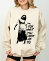Look What You Made Me Do Skeleton Ghost Spooky Scary Western Witch Aesthetic Meme Halloween Costume Sweatshirt