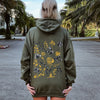 Botanical Pattern Floral Outlines Flower Nature Inspired Garden Sketch Edition Collection Hoodie