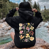Mountain Meadow Pressed Flowers Botanical Illustration Garden Print Nature Inspired Hoodie